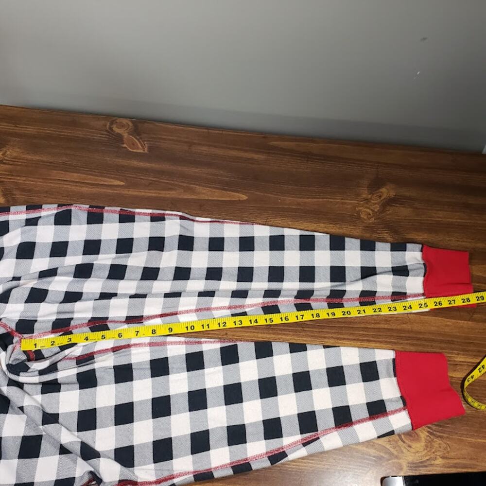 Hanna Andersson Pajama Set Organic Cotton Women's Large Black White Check Red - Picture 8 of 13